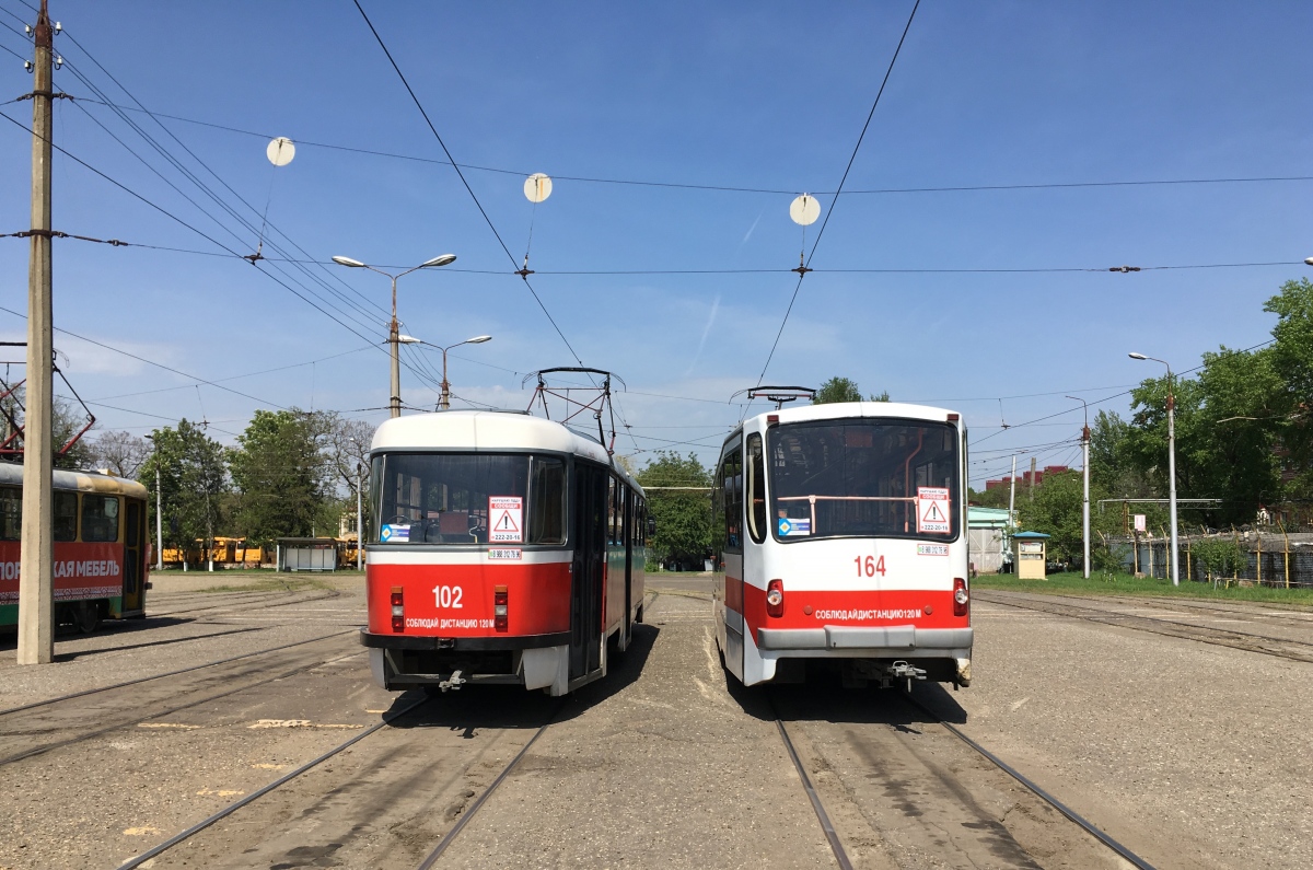 Краснодар, Tatra T3SU КВР МРПС № 102; Краснодар, 71-407 № 164