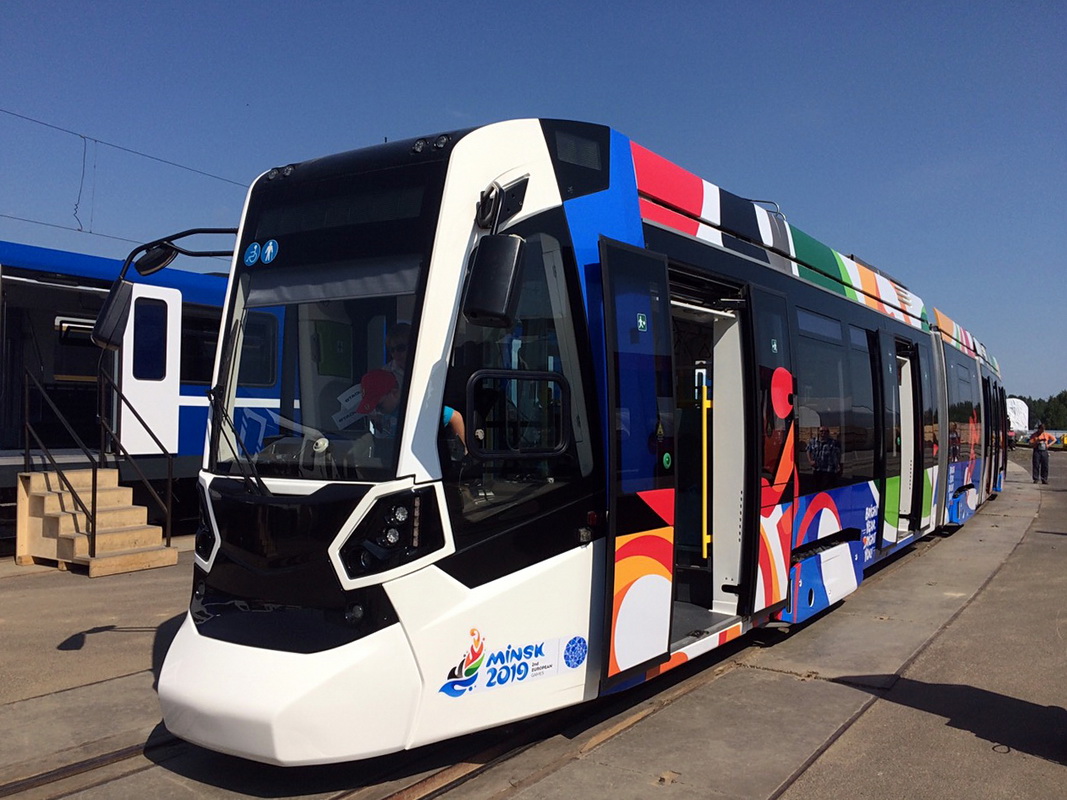 Minsk, Stadler B85300М “Metelitsa” # 168; Fanipal — Open day at the Stadler Minsk factory — 08.06.2019