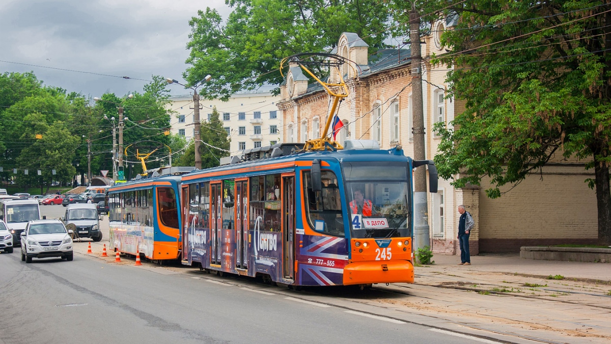 Smolenskas, 71-623-01 nr. 245; Smolenskas — Shuttle traffic of trams during the repair of Nikolaev Street