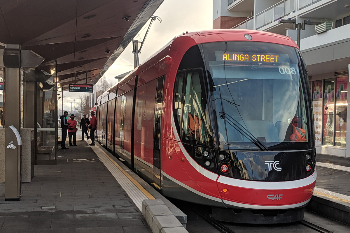 Canberra, CAF Urbos 100 N°. 008; Canberra — Lines and Stations