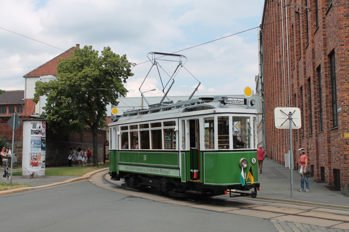 Plauen, MAN/SSW 2-axle motor car nr. 51; Plauen — Anniversary: 125 years of Plauen tramway (23.06.2019) • Jubiläum: 125 Jahre Straßenbahn Plauen (23.06.2019)