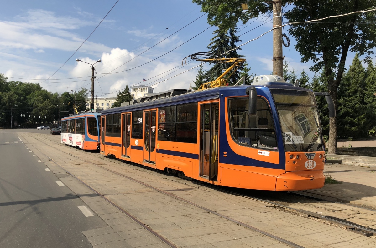 Smolensk, 71-623-01 # 238; Smolensk — Shuttle traffic of trams during the repair of Nikolaev Street