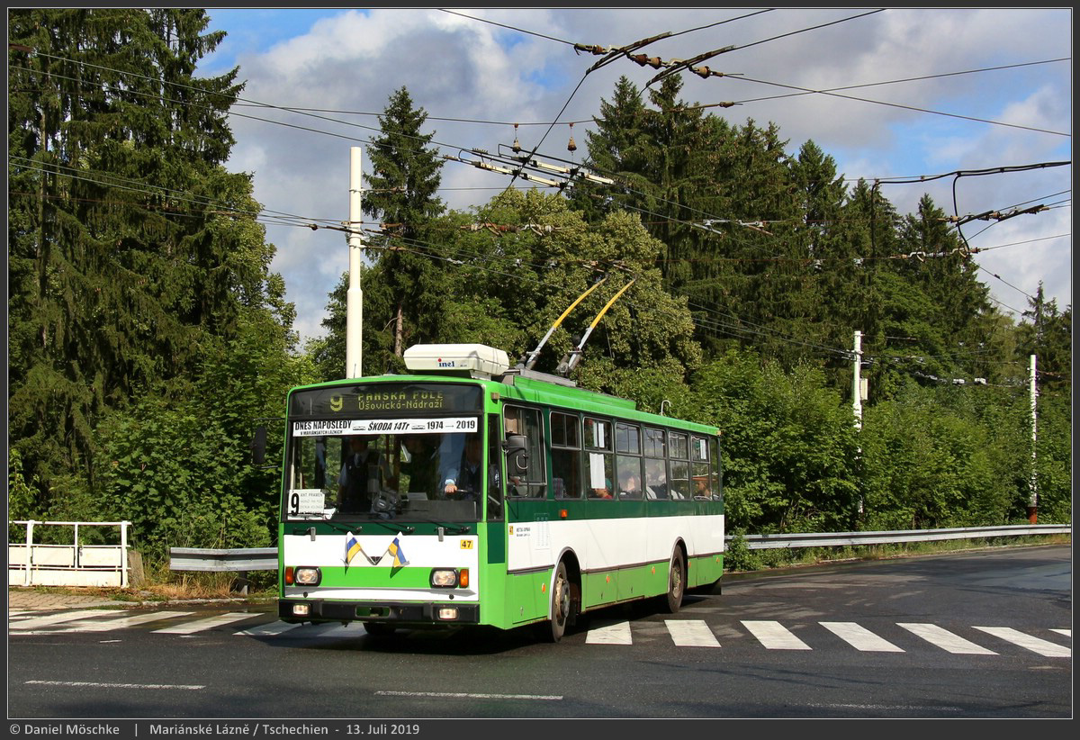 Mariańskie Łaźnie, Škoda 14TrM Nr 47; Mariańskie Łaźnie — End of operation of Škoda 14Tr trolleybuses after 45 years (13.07.2019) • Ukončení provozu vozů Škoda 14Tr po 45 letech (13.07.2019)