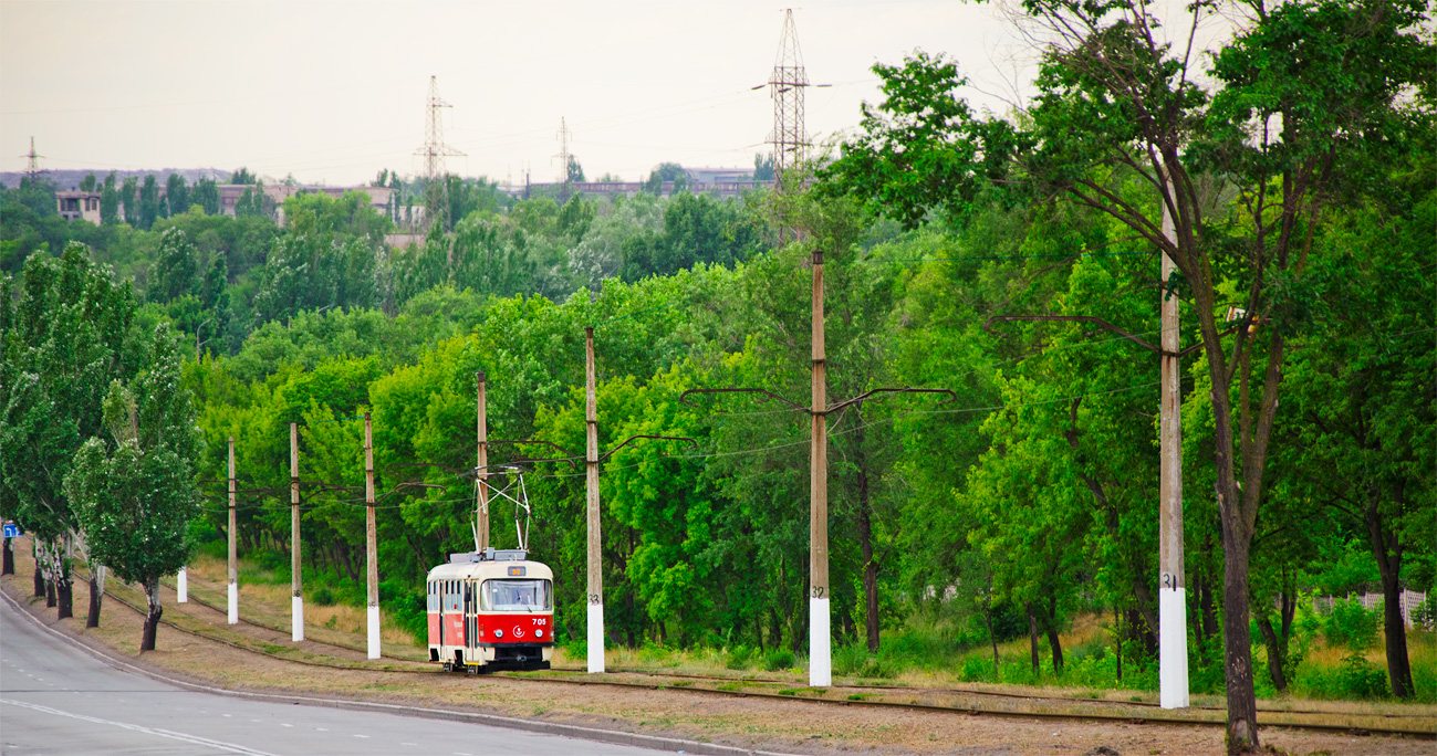 Мариуполь, Tatra T3SUCS № 705; Мариуполь — Трамвайные линии и инфраструктура