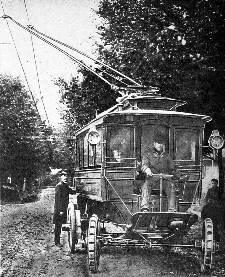 Скрантон — Опытная эксплуатация троллейбуса (1903)
