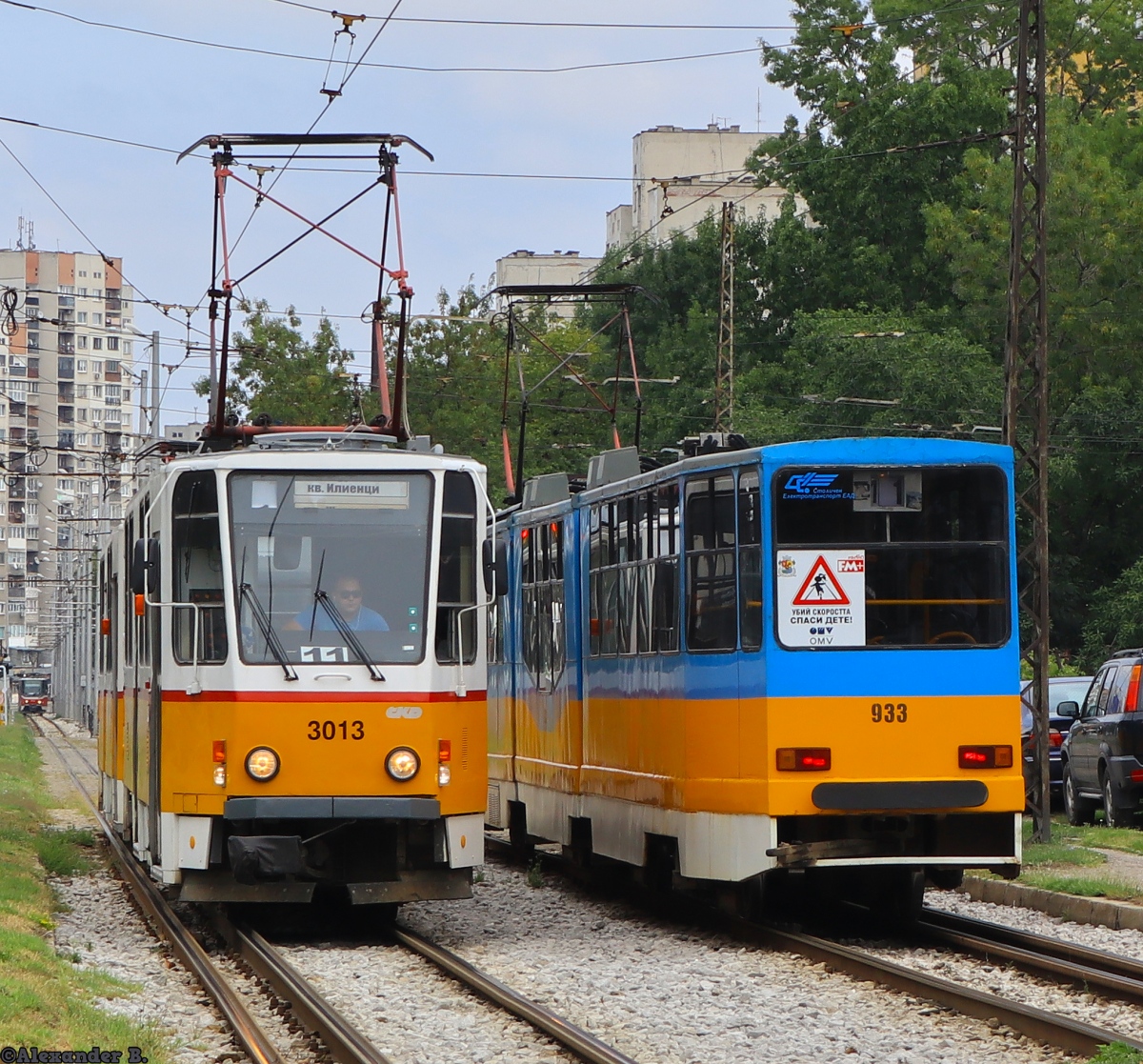 Sofia, Tatra T6A2B nr. 3013; Sofia, T8M-900 F nr. 933