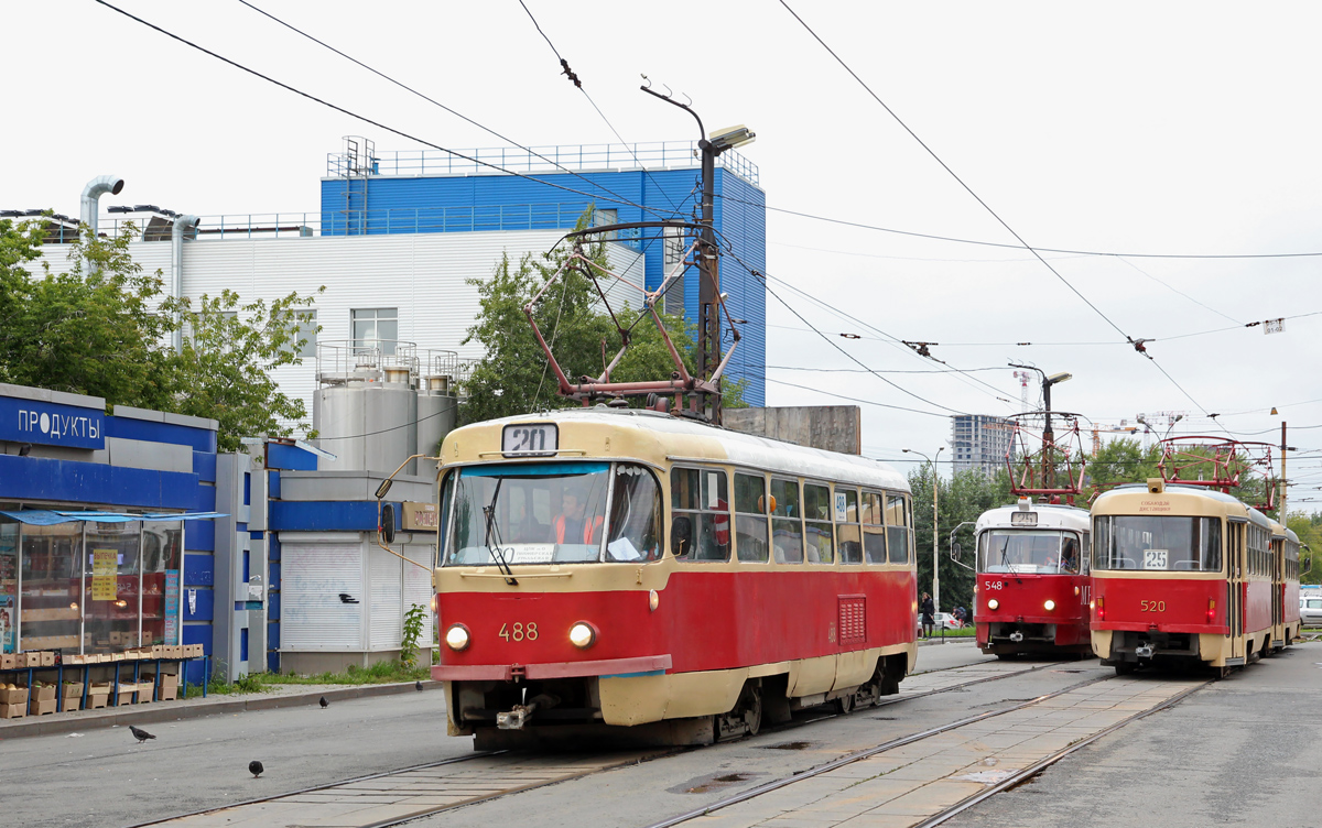 Екатеринбург, Tatra T3SU (двухдверная) № 488; Екатеринбург, Tatra T3SU (двухдверная) № 520