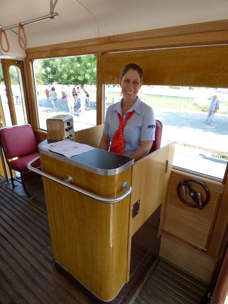 Brno, KPS 4MT2 № 134; Electric transport employees; Brno — Streetparty 150 — 150 years of public transport in Brno celebrations