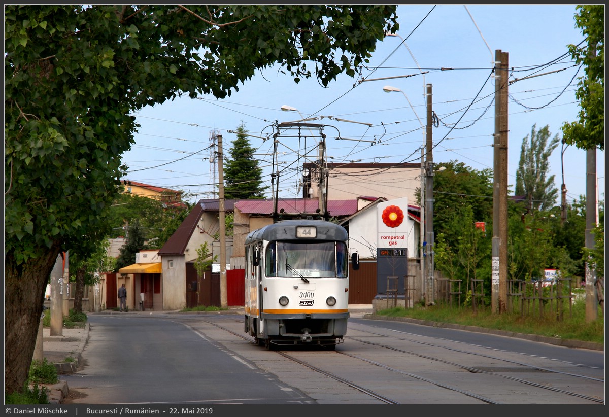 Bucarest, Tatra T4R N°. 3400