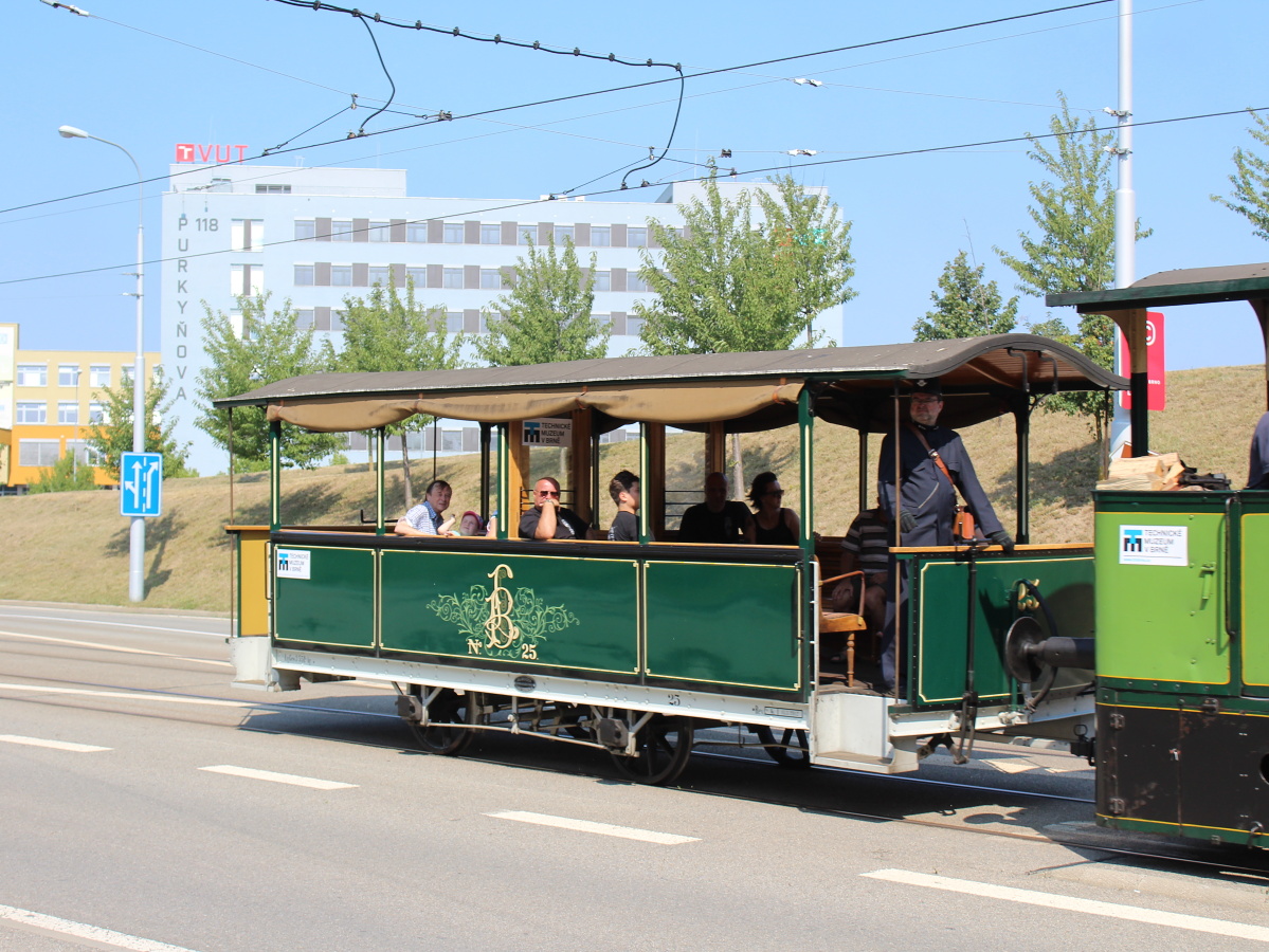 Brno, Graz 2-axle trailer car nr. 25; Brno — Streetparty 150 — 150 years of public transport in Brno celebrations