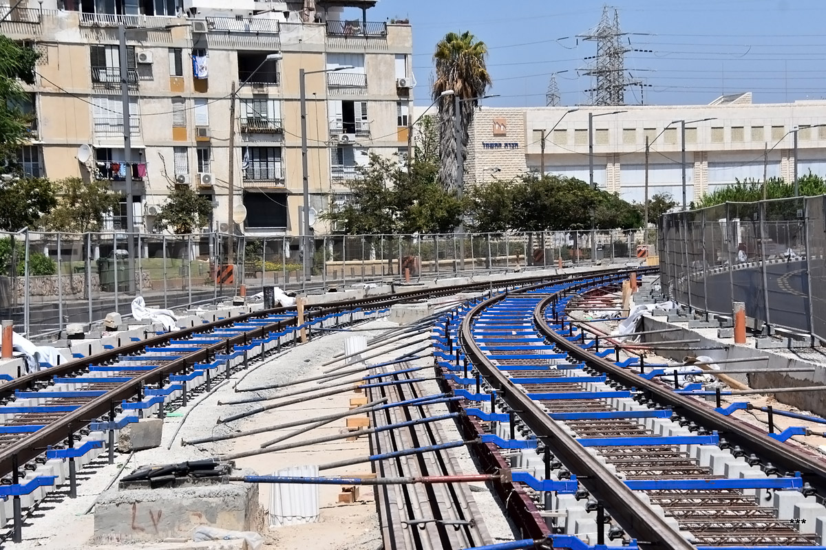 Tel Avivas — Construction of the red line Light Rail
