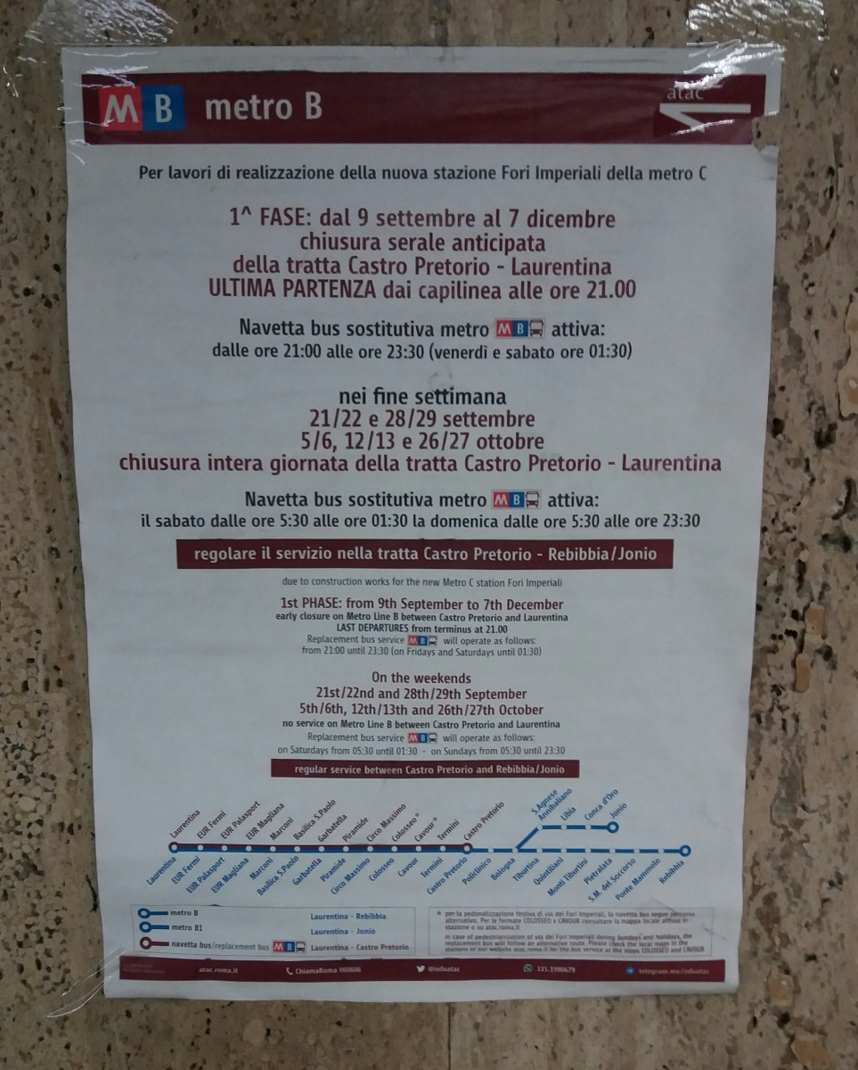 Roma — Development of Urban Electric Тransport; Roma — Metropolitain — Line B/B1