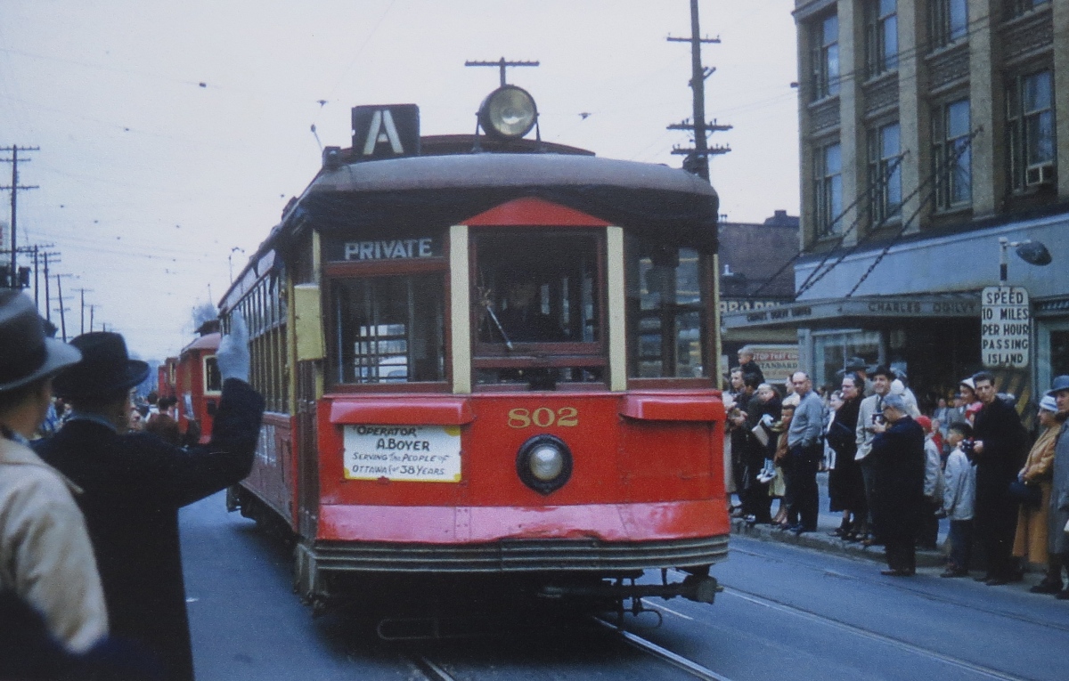 Оттава, Четырёхосный моторный Ottawa № 802; Оттава — Парад к закрытию трамвая — 04.05.1959
