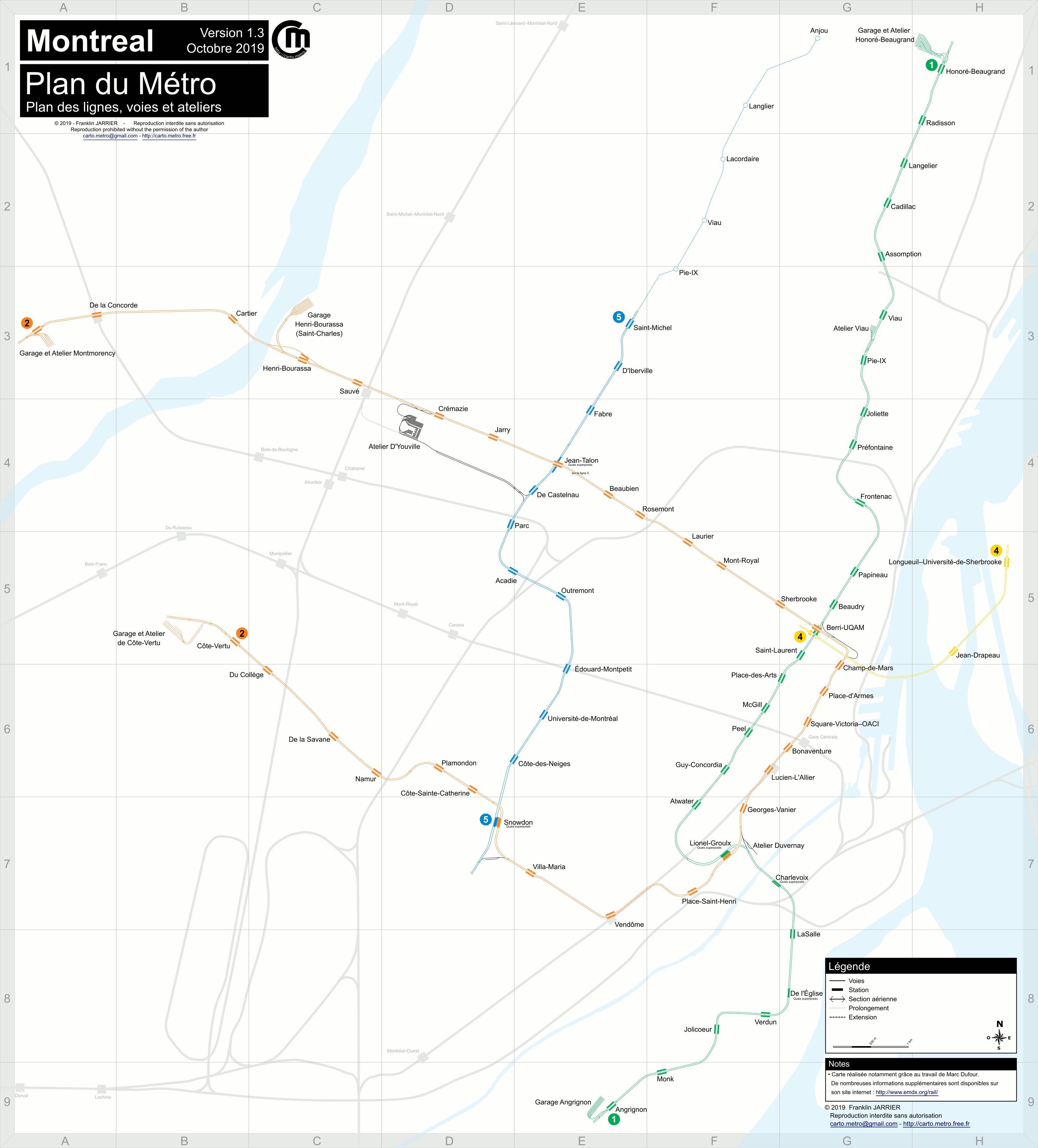 Montréal — Metro system map
