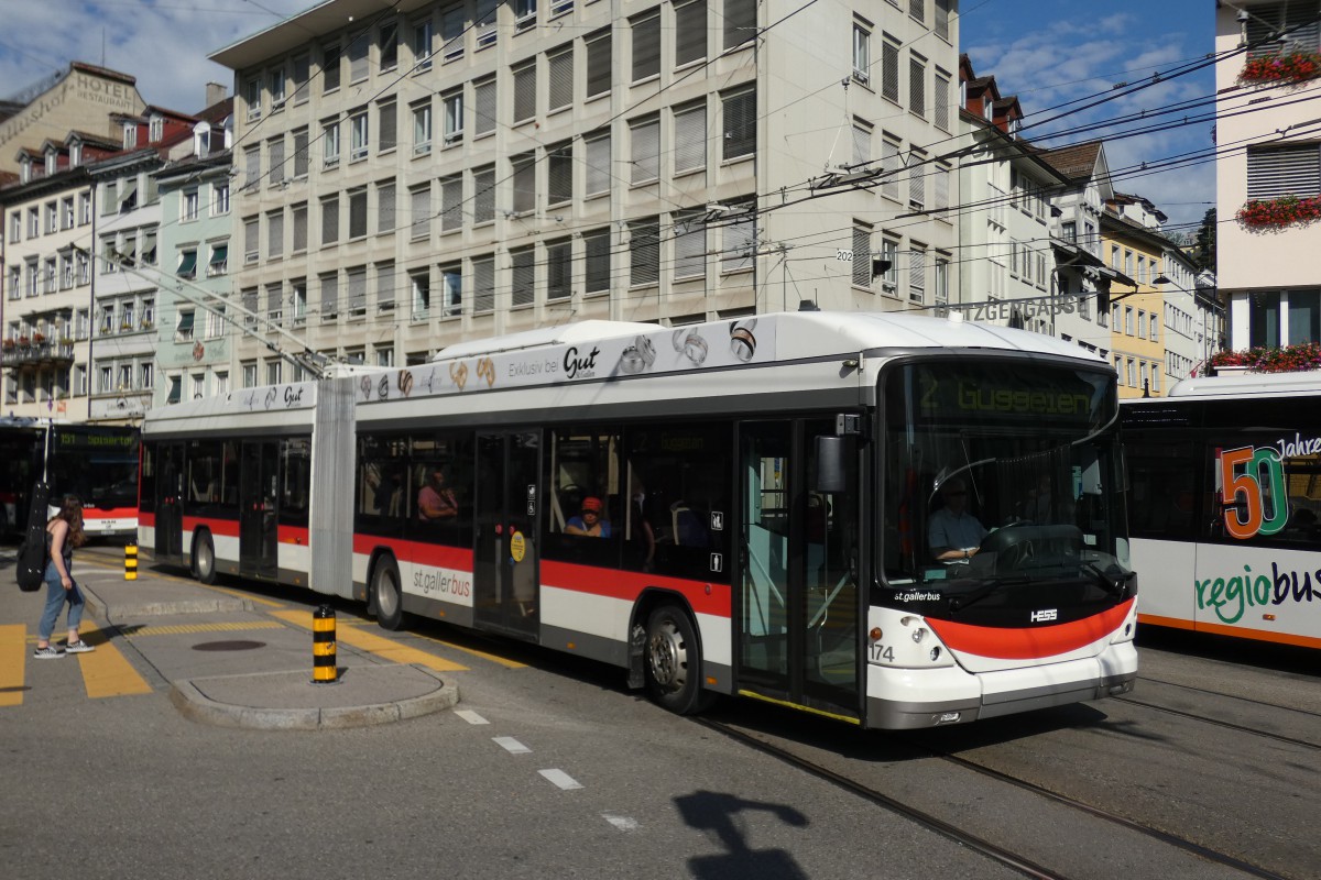 St. Gallen, Hess SwissTrolley 3 (BGT-N2C) č. 174