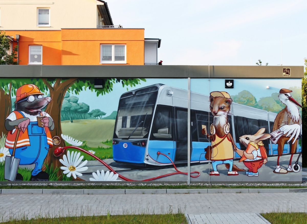 Rostock — Trams in the art • Straßenbahnen in der Kunst