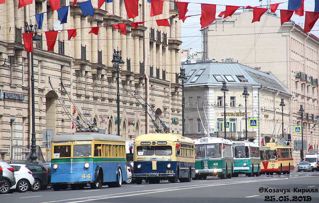 Санкт-Петербург, ЯТБ-1 № 44; Санкт-Петербург, МТБ-82Д № 226; Санкт-Петербург — V Петербургский парад ретротранспорта