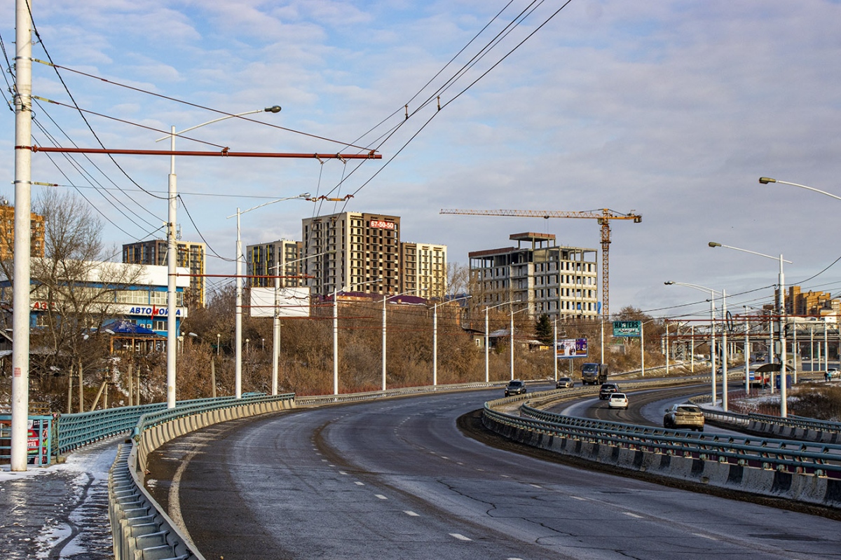 Irkutsk — Energy facilities and contact network; Irkutsk — The construction of the trolleybus line via the "Аcademic" bridge