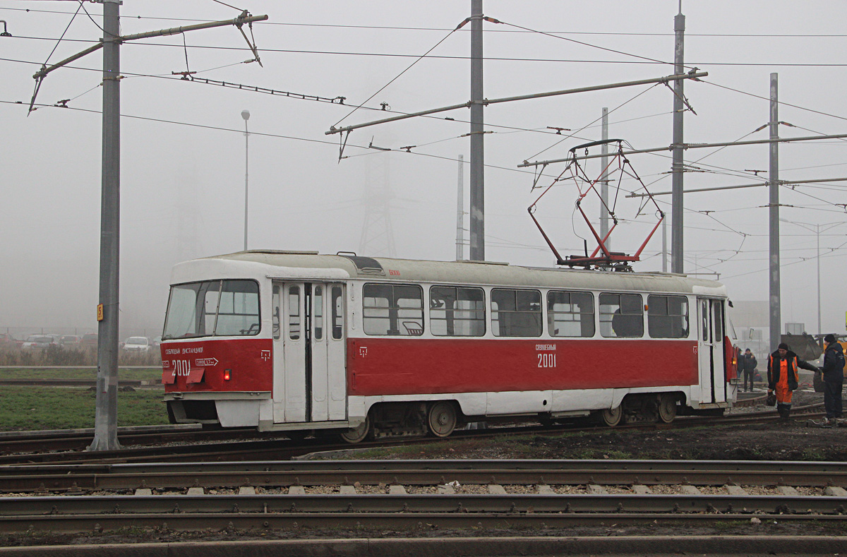 Самара, Tatra T3SU (двухдверная) № 2001; Самара — Строительство трамвайной линии к стадиону "Самара Арена"