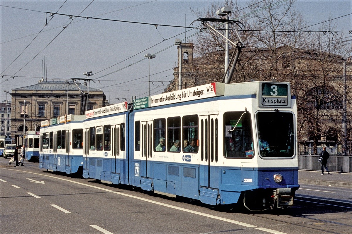 Zürich, SWP/SIG/BBC Be 4/6 "Tram 2000" № 2098