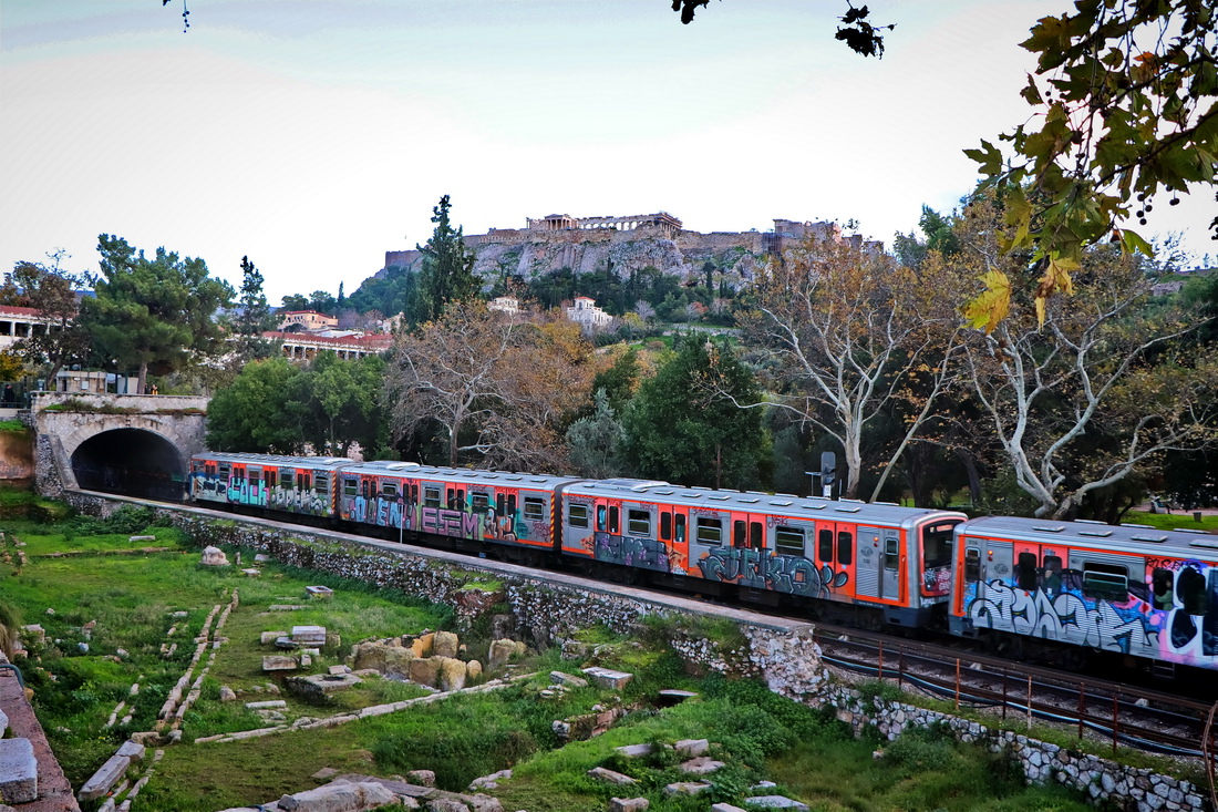 Афины — Метрополитен – 1-я линия; Афины — Метрополитен – пути и инфраструктура