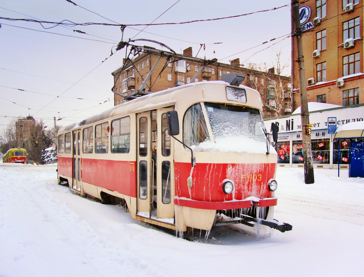 Kiiev, Tatra T3SU № 5903; Kiiev — Snowfall. 22-24th of March, 2013