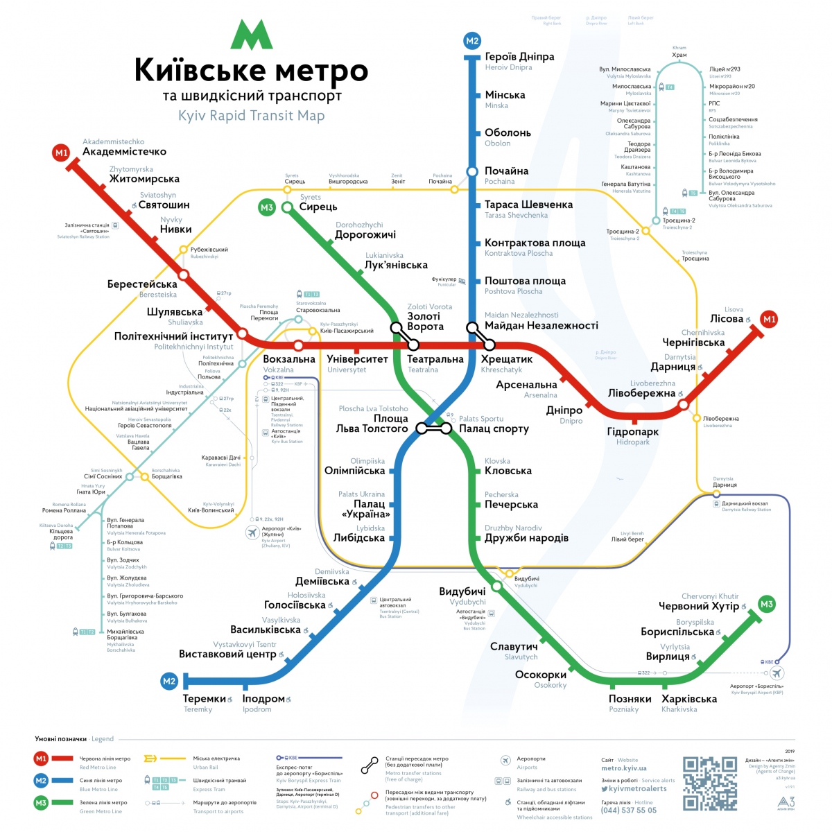 Київ — Метрополитен — Схемы линий; Київ — Загальноміські карти й схеми