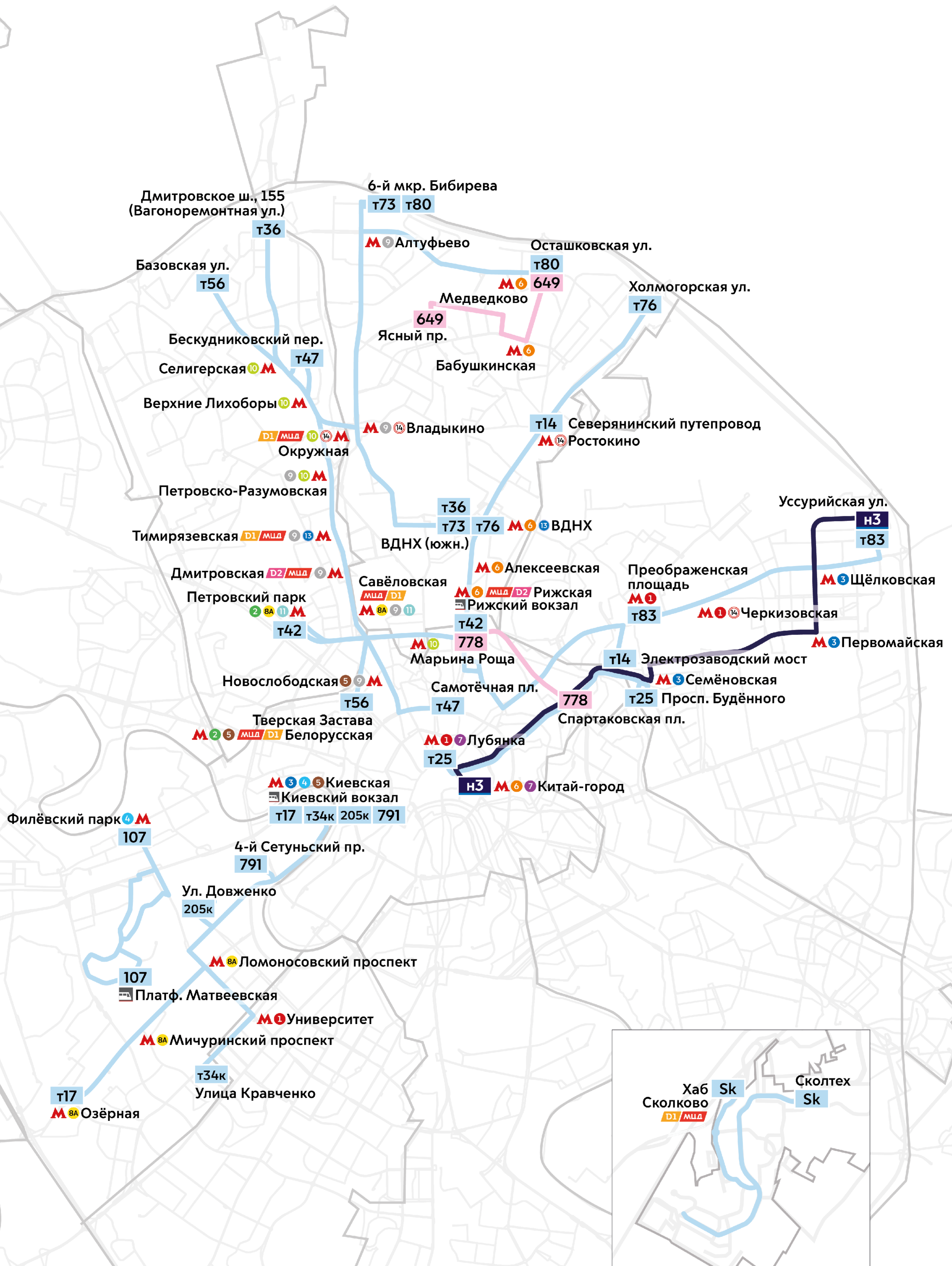 Москва — Схемы маршрутов электробуса