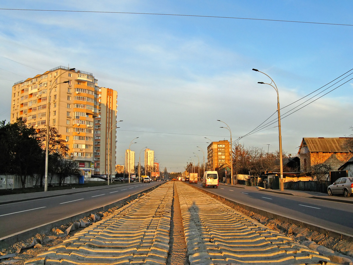 Киев — Капитальный ремонт трамвайной линии по улице Алматинской