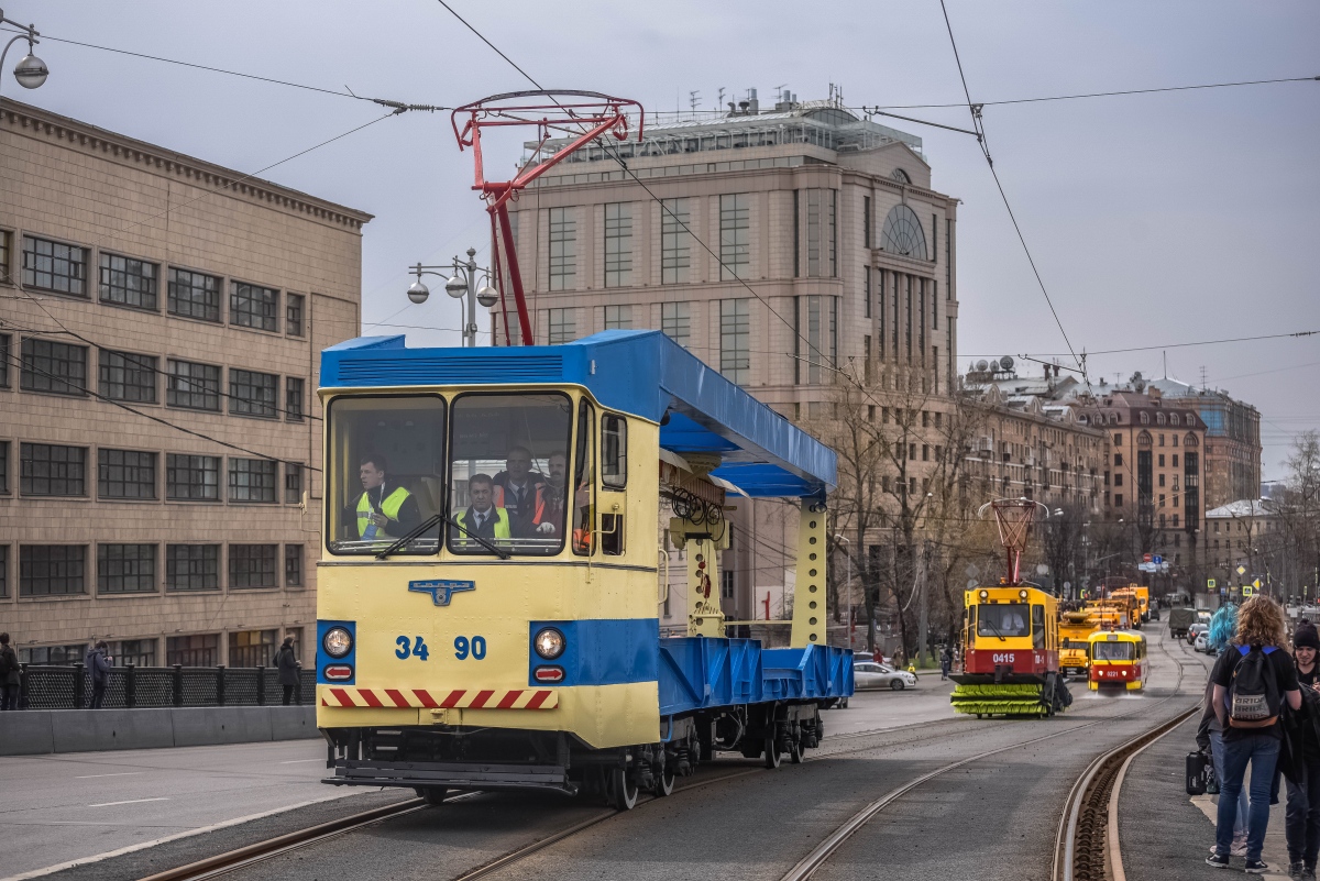 Москва, СВАРЗ РТ-3 № 3490; Москва — Парад к 120-летию трамвая 20 апреля 2019