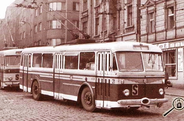 Děčín, Škoda 8Tr9 № 21; Děčín — Old photos • Staré fotografie