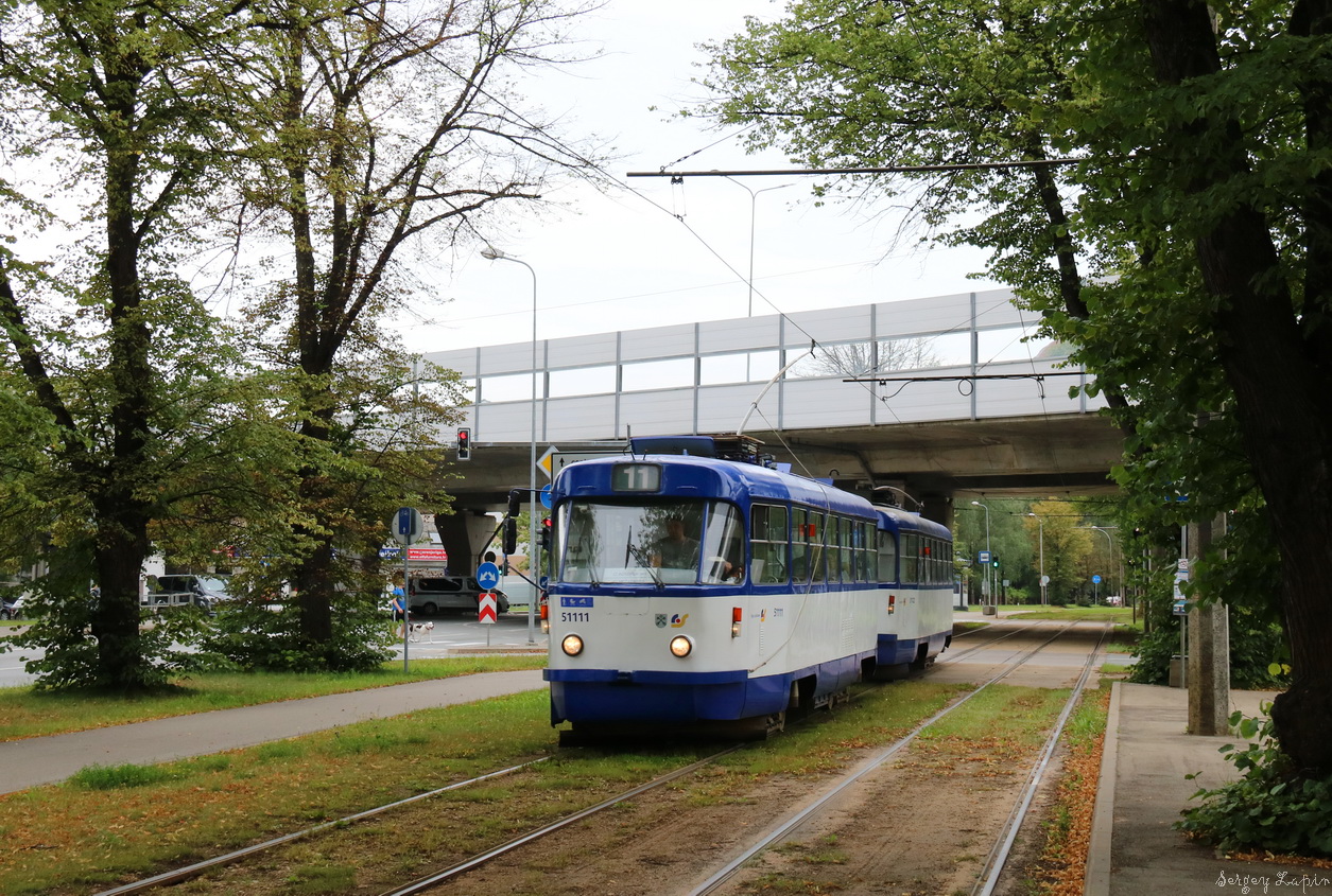 Рига, Tatra T3A № 51111 — Фото — Городской электротранспорт