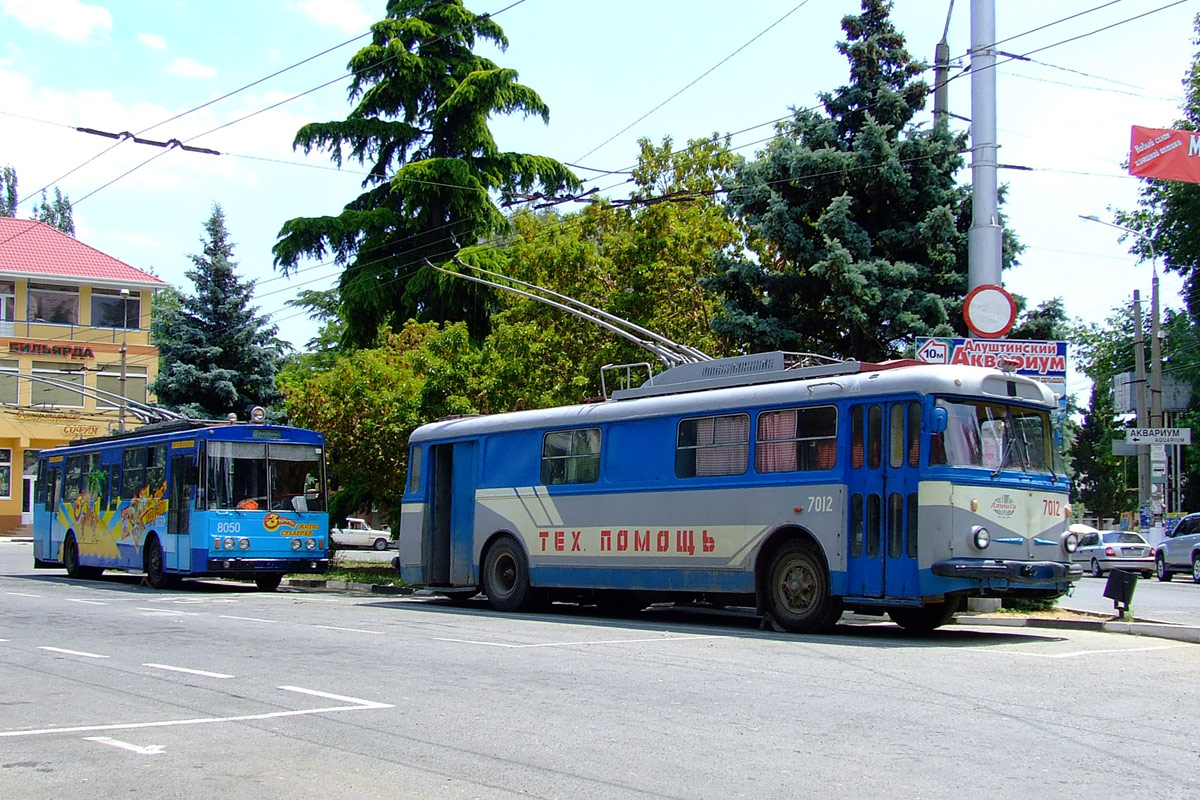 Крымский троллейбус, Škoda 9TrH27 № 7012; Крымский троллейбус, Škoda 14Tr02/6 № 8050