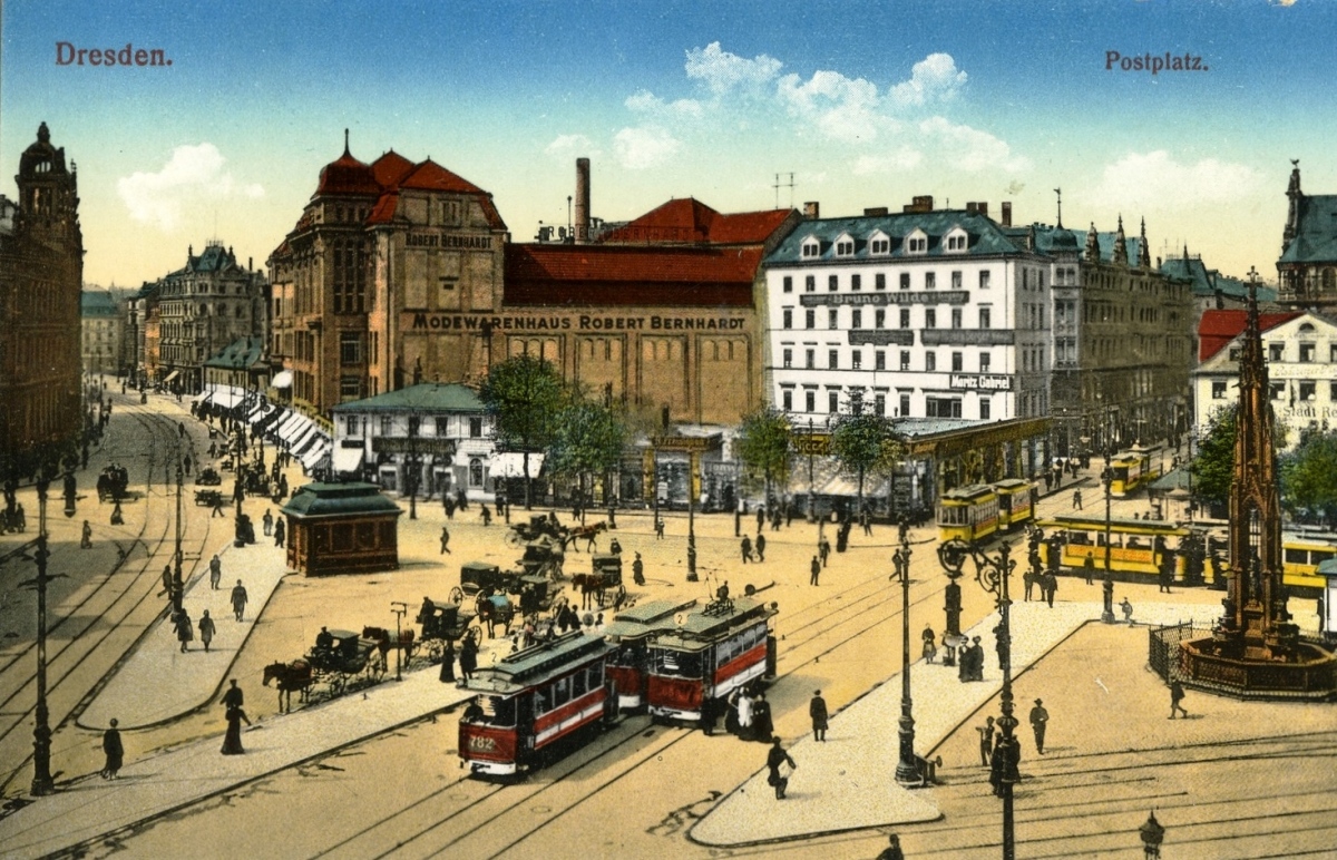 Дрезден, Двухосный моторный Dresden № 782; Дрезден, Двухосный моторный Liebscher № 653; Дрезден — Старые фотографии (трамвай)