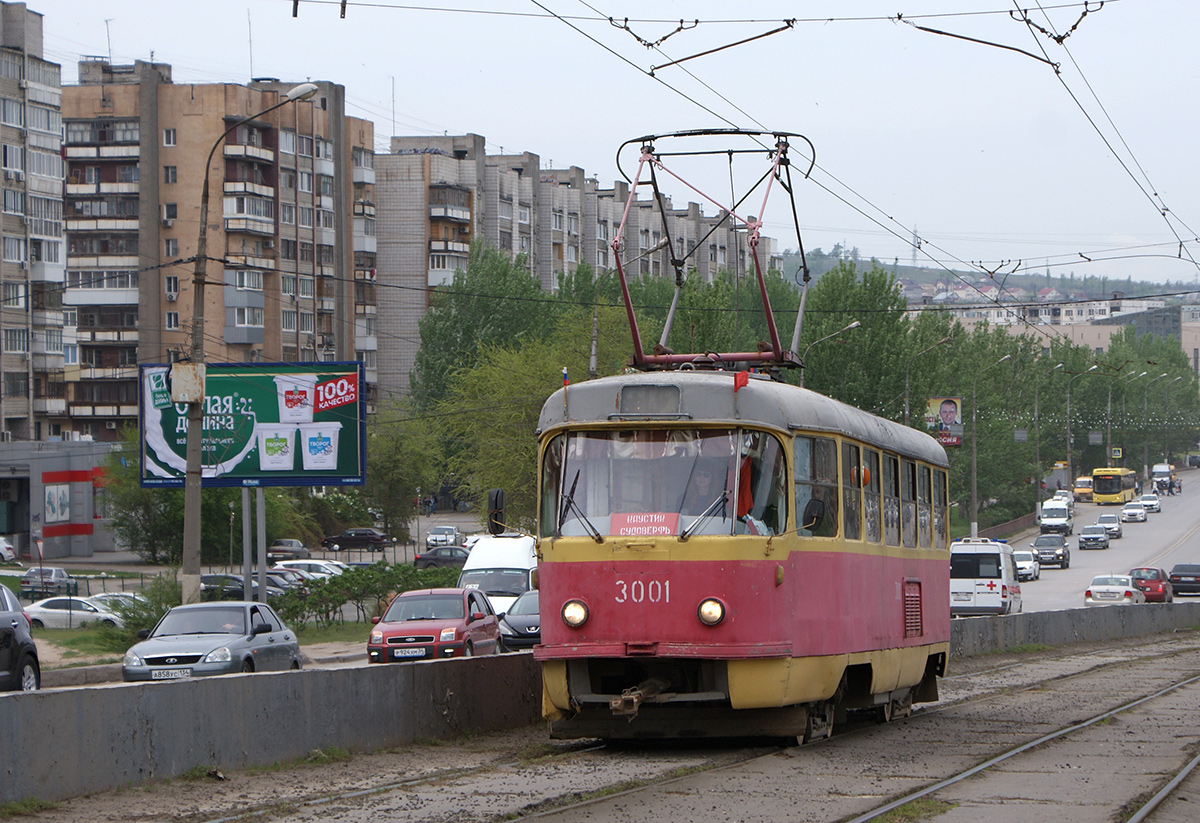 Волгоград, Tatra T3SU (двухдверная) № 3001