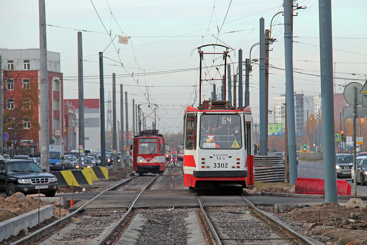 Saint-Petersburg, 71-134A (LM-99AV) № 3302; Saint-Petersburg — Tram lines and infrastructure