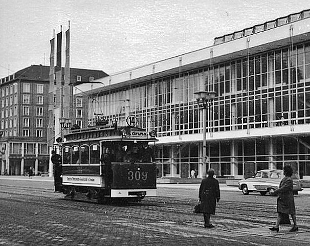 Дрезден, Двухосный моторный Berolina № 309; Дрезден — Старые фотографии (трамвай)