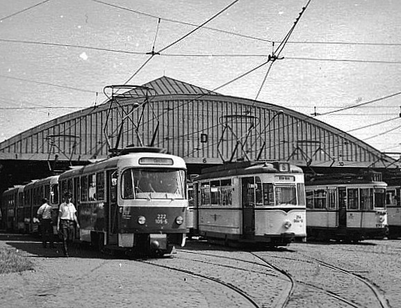 Дрезден, Tatra T4D № 222 105; Дрезден, Gotha T59E № 214 004-6; Дрезден, Christoph & Unmack Großer Hecht № 1707; Дрезден — Старые фотографии (трамвай)