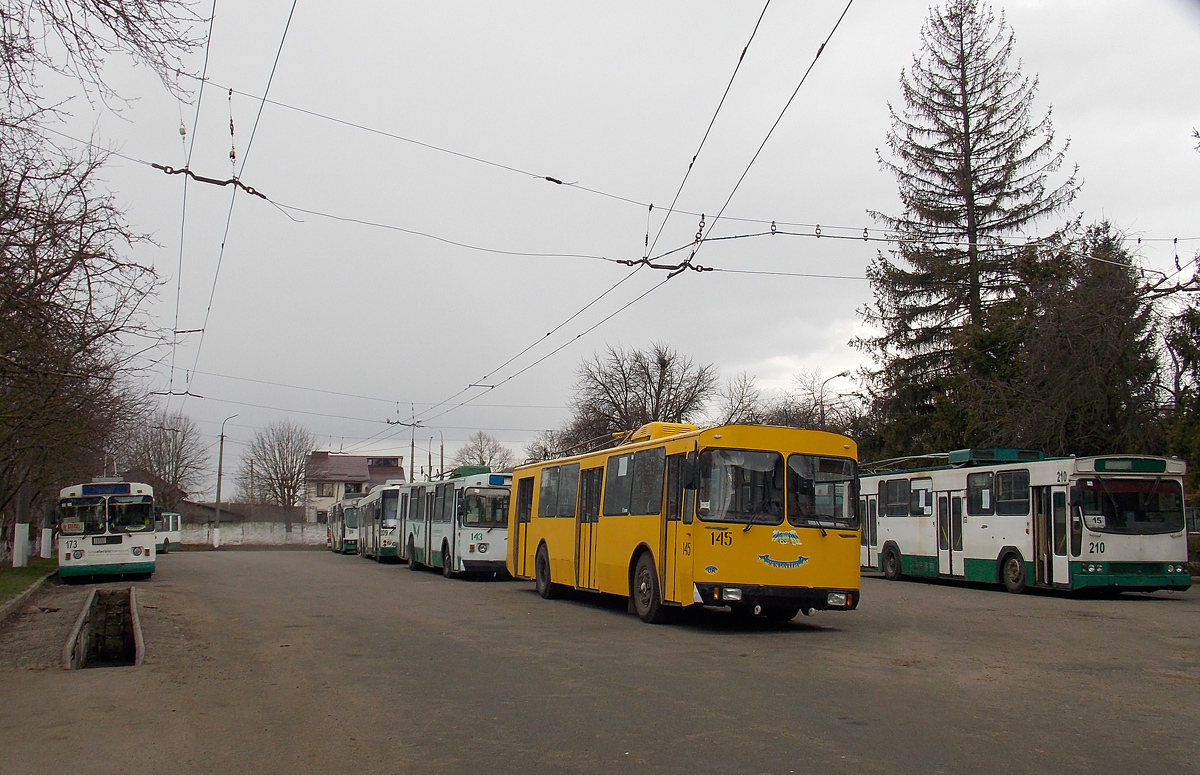 Lutsk, ZiU-682V [V00] № 145; Lutsk, Jelcz/KPNA PR110E № 210; Lutsk — Trolley-bus hous