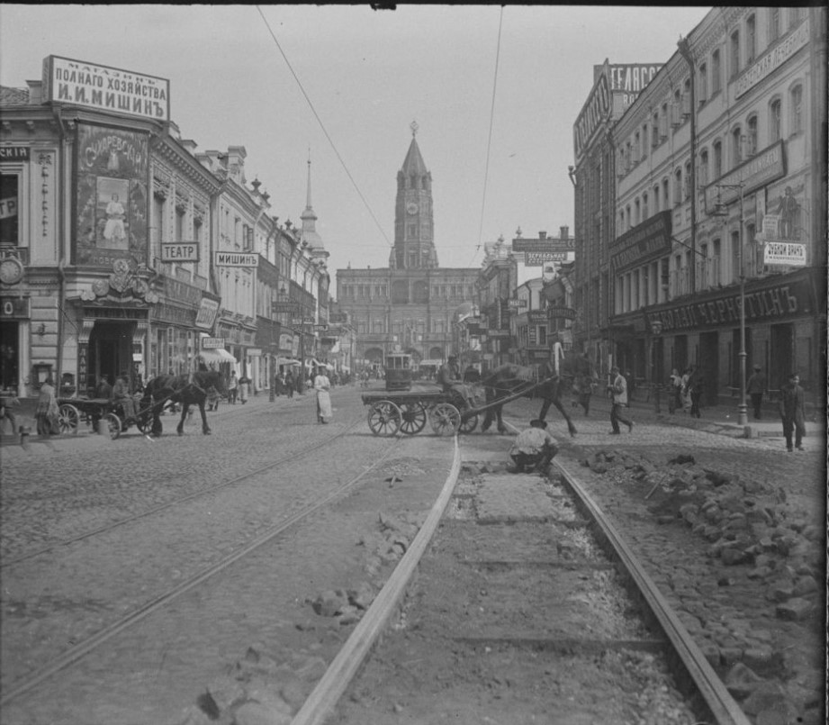 Москва — Исторические фотографии — Электрический трамвай (1898-1920)