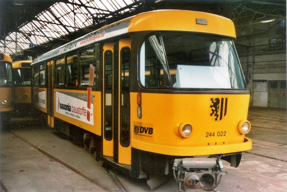 Dresden, Tatra TB4D № 244 022; Dresden — Tram depot Tolkewitz (closed in 2003)