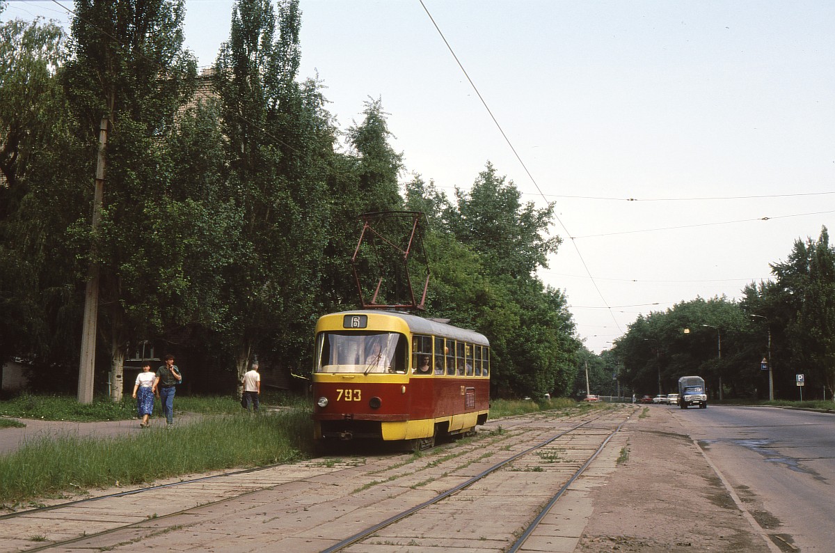 Донецк, Tatra T3SU (двухдверная) № 793; Донецк — Фотографии Matti и Томаса Фишера — 06.1992