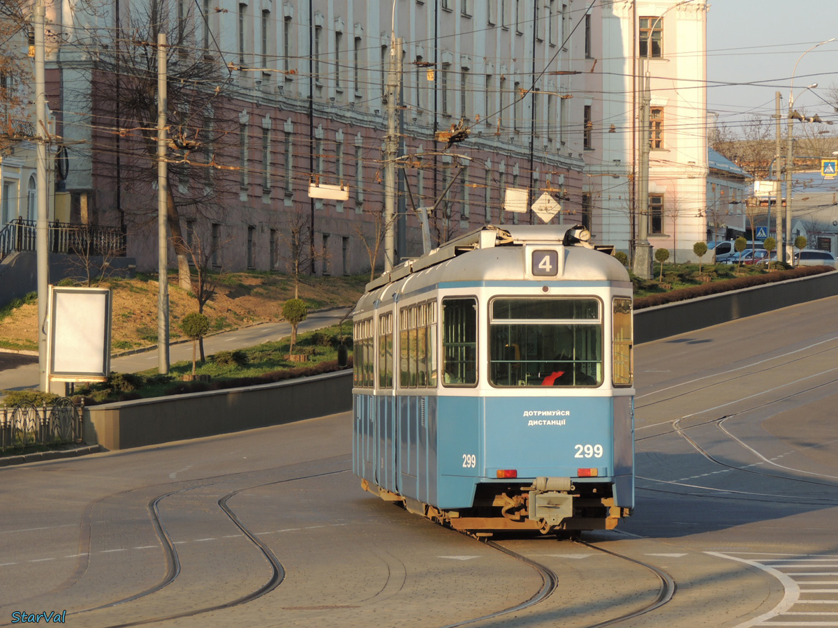 Vinnytsia, SWS/SIG/BBC Be 4/6 "Mirage" № 299; Vinnytsia — Tramway Lines and Infrastructure