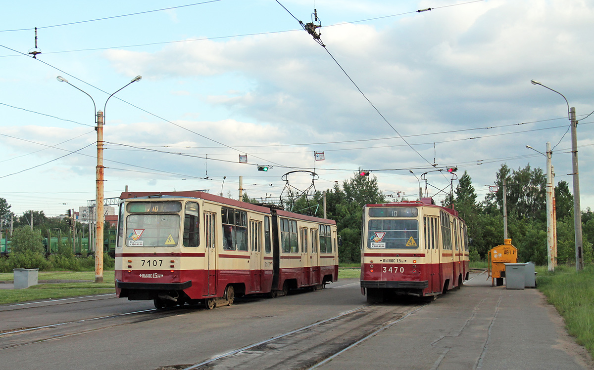 Санкт-Петербург, 71-147К (ЛВС-97К) № 7107; Санкт-Петербург, ЛВС-86К № 3470; Санкт-Петербург — Конечные станции и разворотные кольца