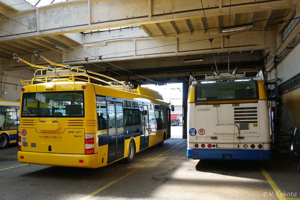 Mariánské Lázně, Škoda 30Tr SOR № 60; Mariánské Lázně, Škoda 24Tr Irisbus Citelis № 53; Mariánské Lázně — New trolleybuses Škoda 30Tr SOR • Nové trolejbusy Škoda 30Tr SOR