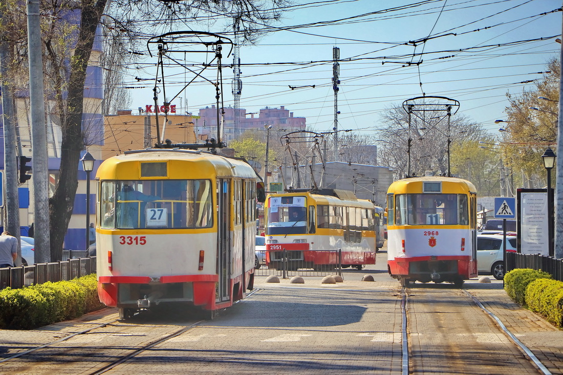 Одесса, Tatra T3R.P № 3315; Одесса, Tatra T3R.P № 2968; Одесса — Одесский транспорт во время карантина