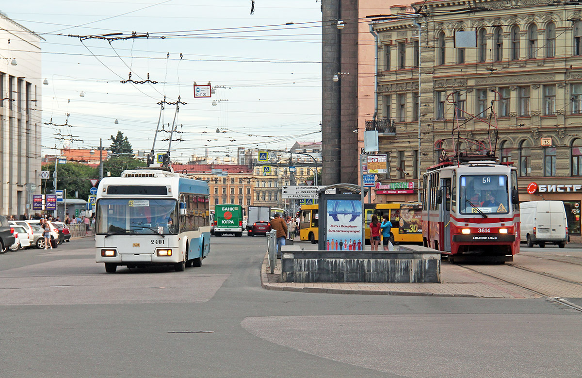 Sanktpēterburga, BKM 321 № 2401; Sanktpēterburga, TS-77 № 3614