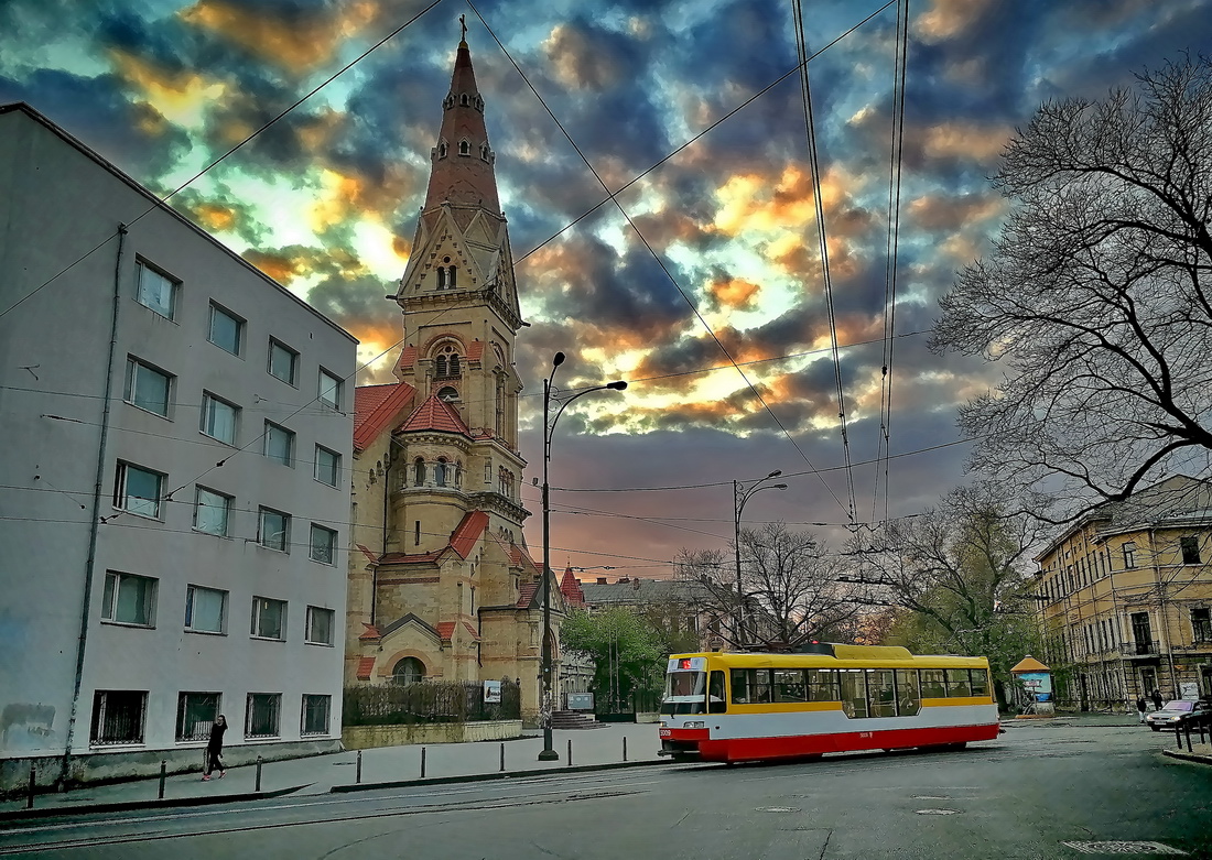Одесса — Одесский транспорт во время карантина; Одесса — Трамвайные линии: Центр → Слободка