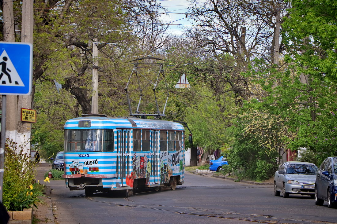 Одесса, Tatra T3R.P № 3271; Одесса — Одесский транспорт во время карантина; Одесса — Трамвайные линии: Центр → Слободка