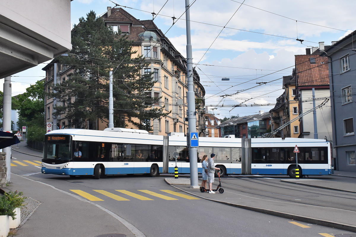 Цюрих, Hess lighTram (BGGT-N2D) № 80; Цюрих — Линии и инфраструктура